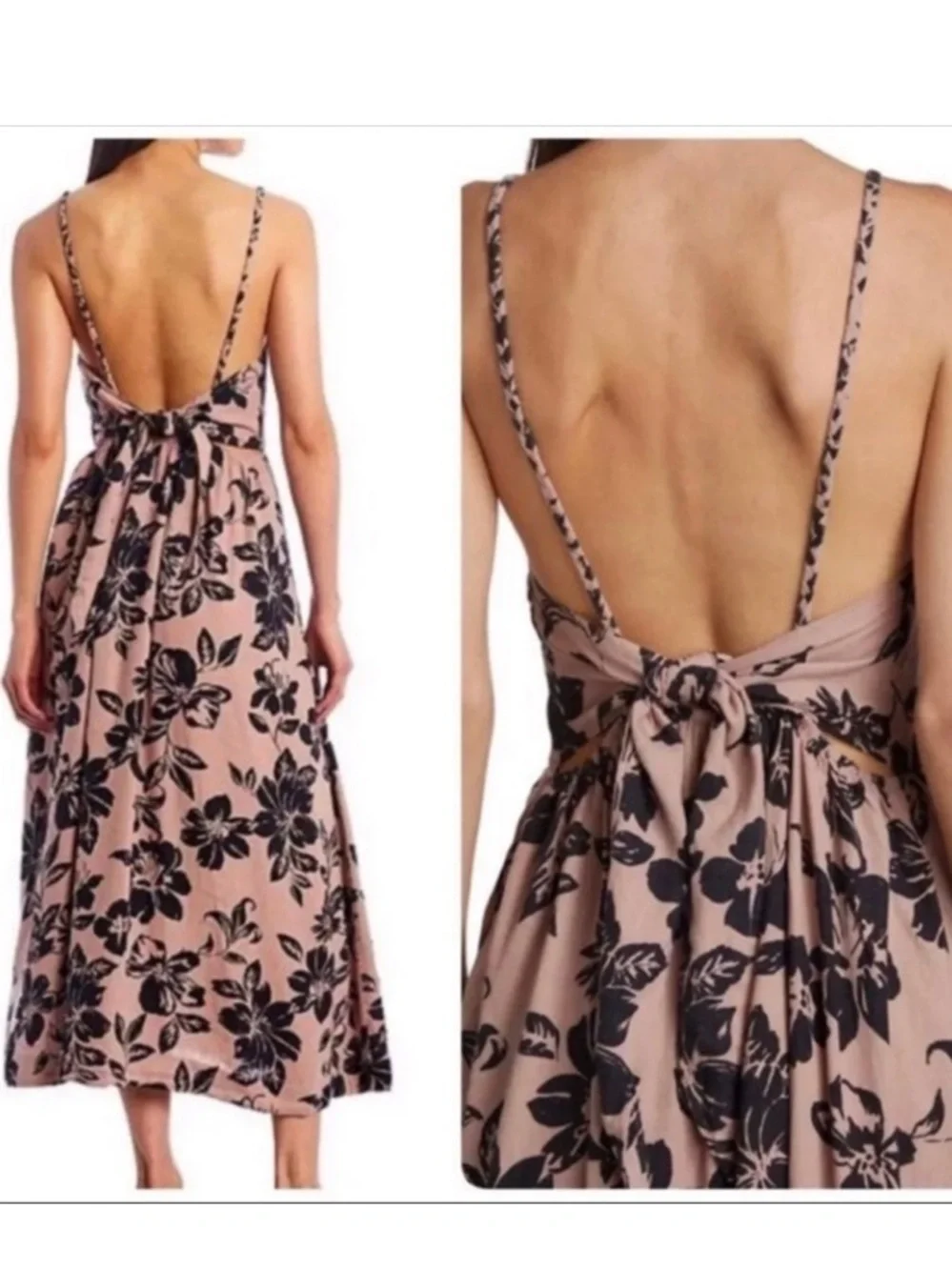 Free People The Perfect Sundress Linen Blend Tropical Floral Button Front Dress